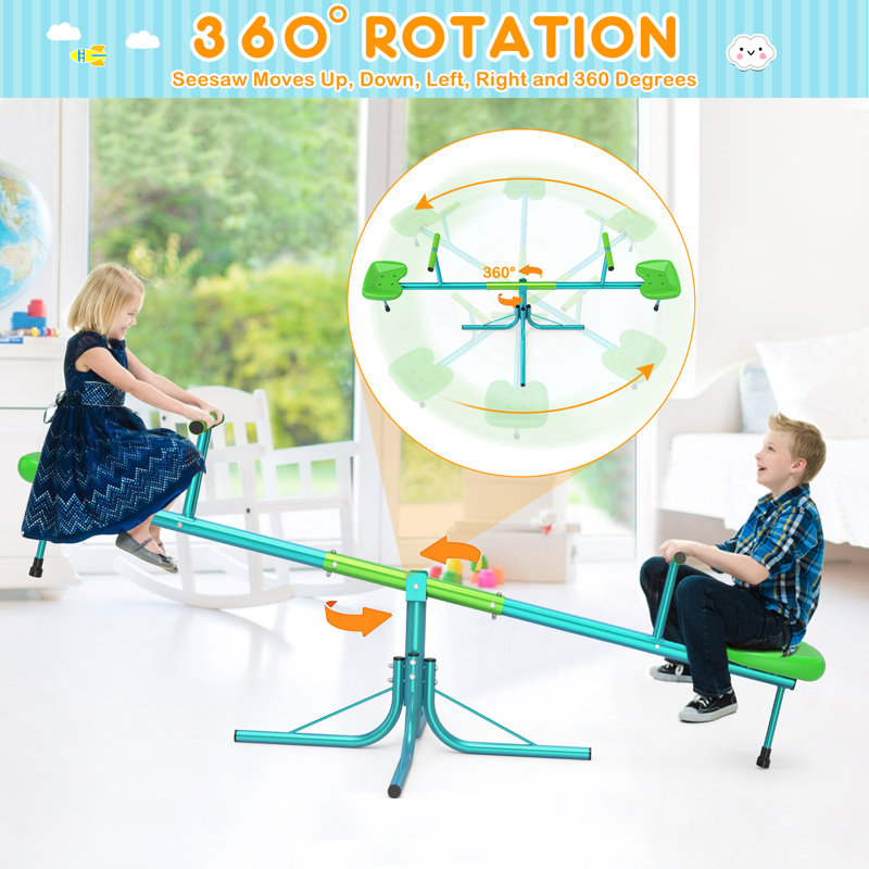 Halcyon Kids Seesaw, Spinning Teeter Totter, 220lbs Capacity